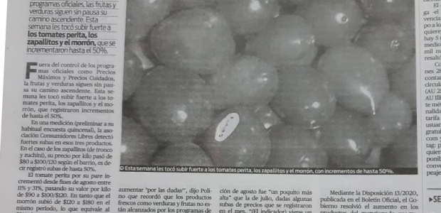 Diario Popular Edicion Impresa 12/9/20: Frutas y verduras siguen aumentando sin freno.