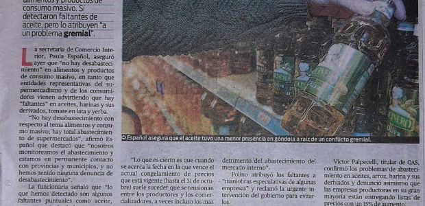 Diario Popular Edición Impresa 28/10/20 Ante faltantes, el gobierno niega desabastecimiento. 