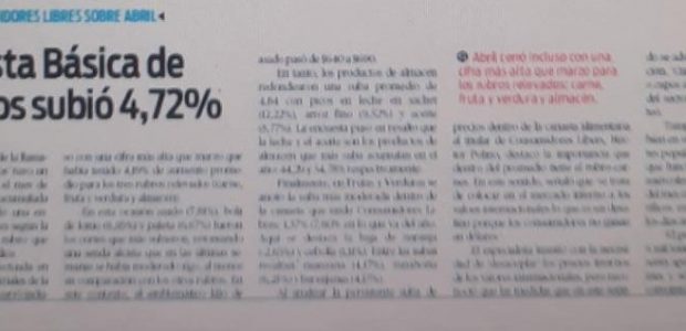 2/5/21 Diario Popular Edición Impresa: La Canasta Básica de Alimentos subió 4,72%