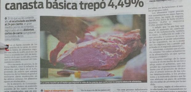 Diario Popular Edición Impresa 2/6/21 Impulsada por la carne, la canasta básica trepó 4,49%
